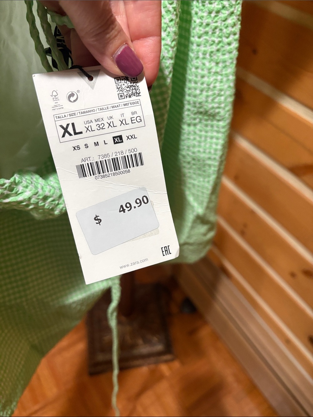 Zara Mint Green Puff-Sleeve Mini Dress - Picture 2 of 3